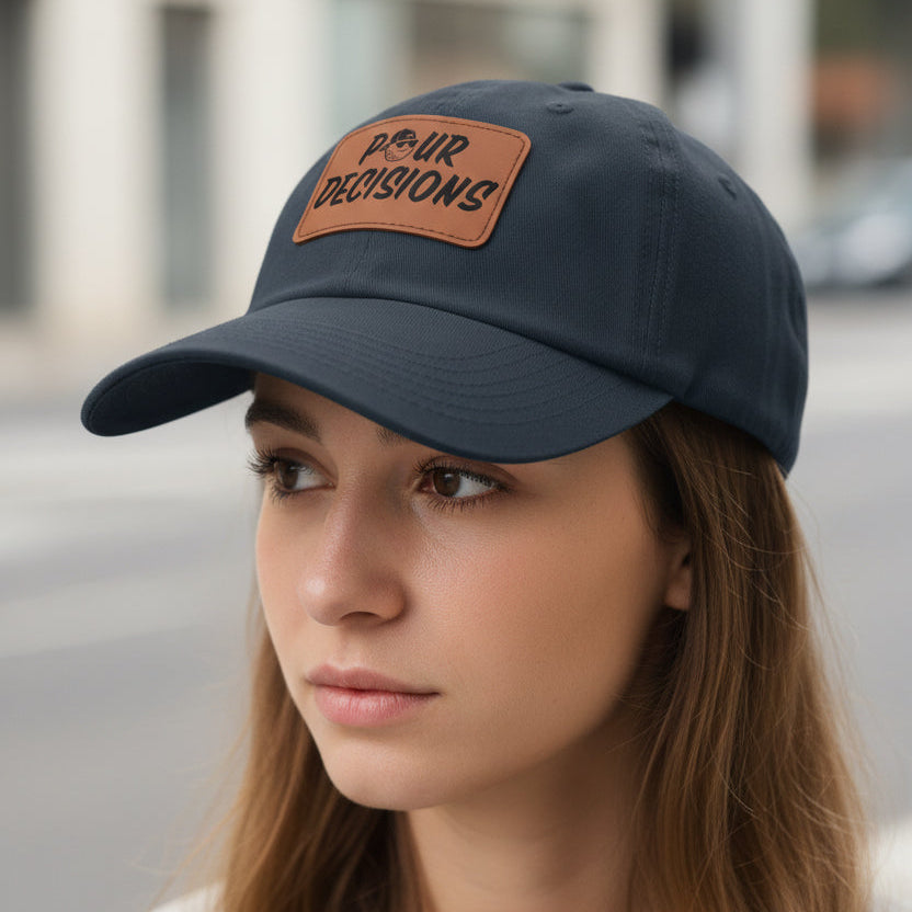 Pour Decisions Leather Patch Cap
