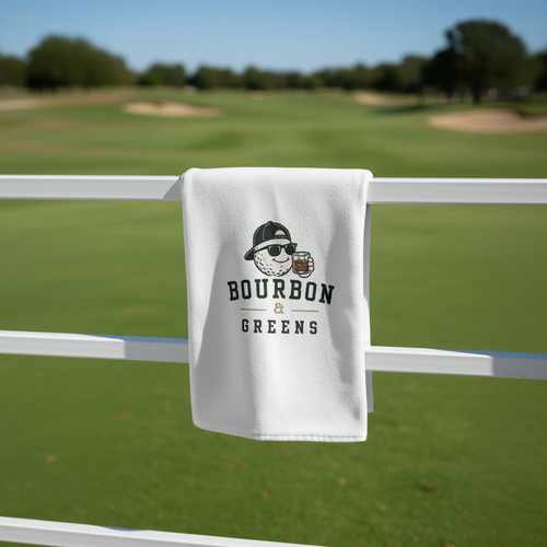B&G Golf Towel lifestyle shot on golf course