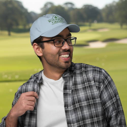 B&G Dad Cap lifestyle shot on golf course