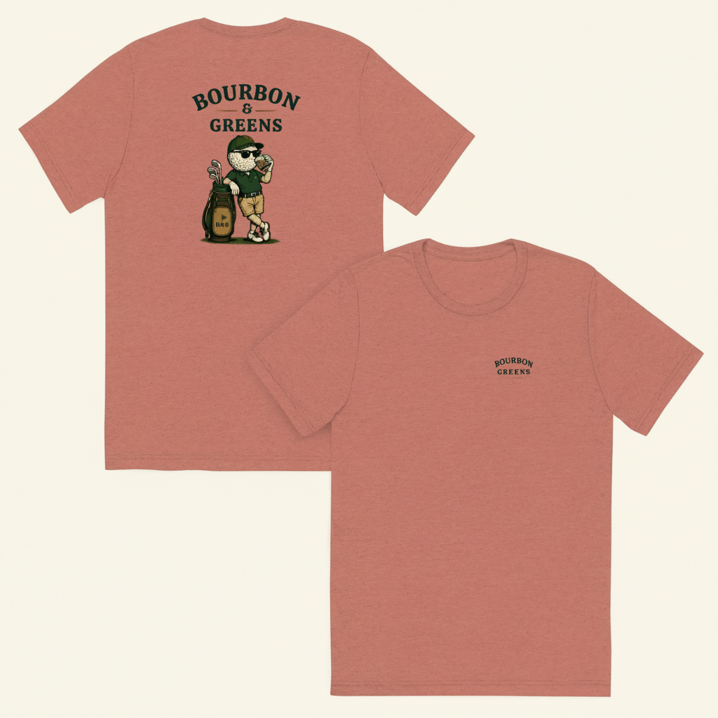 Bourbon Guy tee mauve - cream background