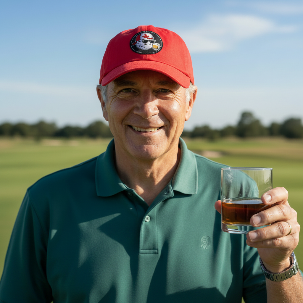 Patriotic Canada Cap lifestyle shot on golf course
