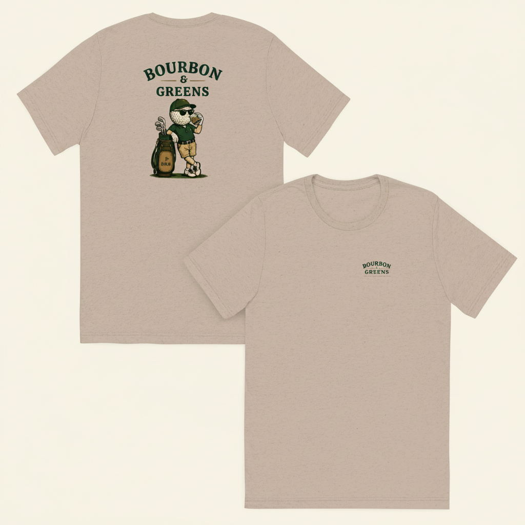 Bourbon Guy tee tan - cream background