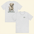 Water Hazard Lab Tri-Blend Tee white fleck front and back on cream background