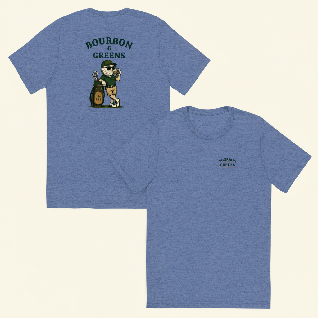 Bourbon Guy tee blue - cream background