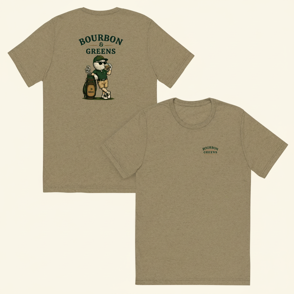 Bourbon Guy tee olive - cream background